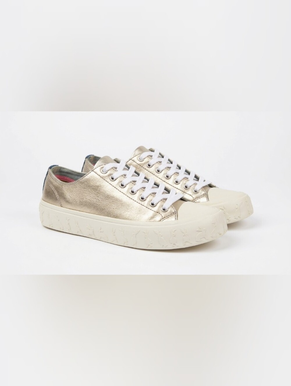 Paul Smith Silver Metallic Leather Rabbit Sole Sneakers